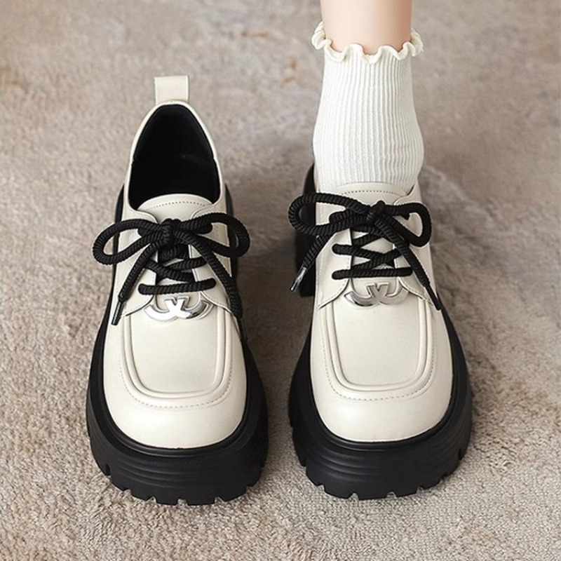 Oxford Lace Up Women - Scarpe Oxford Bianche da Donna con