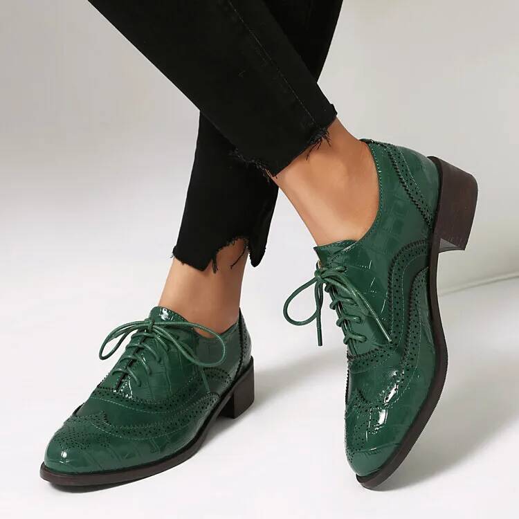 Oxford Lace Up Women - Scarpe basse stringate da donna con
