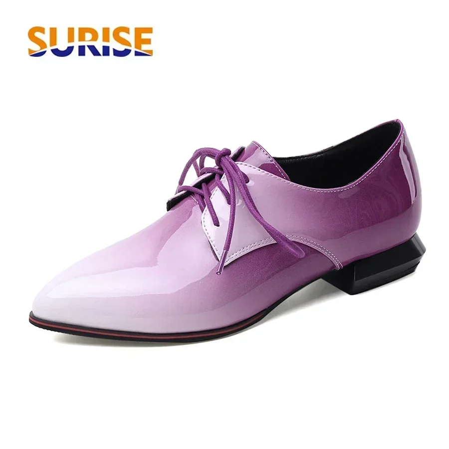 Oxford Lace Up Women - Oxford da donna britannici sfumato rosso