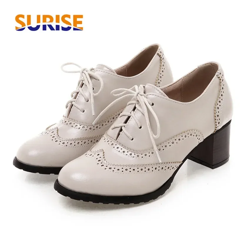 Oxford Lace Up Women - Oxford da donna britanniche con tacco